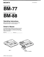 Sony BM-77 Operating Instructions Manual preview