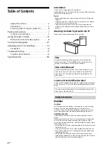 Preview for 2 page of Sony BRAVIA 55A8F Reference Manual