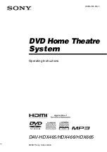 Sony BRAVIA DAV-HDX465 Operating Instructions Manual preview