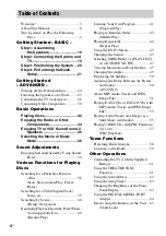 Preview for 4 page of Sony BRAVIA DAV-HDX465 Operating Instructions Manual