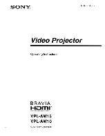 Sony BRAVIA HDMI VPL-AW10 Operating Instructions Manual preview