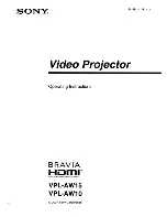 Preview for 1 page of Sony BRAVIA HDMI VPL-AW10 Operating Instructions Manual