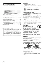 Preview for 2 page of Sony BRAVIA KD-55A1 Reference Manual