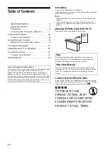 Preview for 2 page of Sony BRAVIA KD-55AF9 Reference Manual