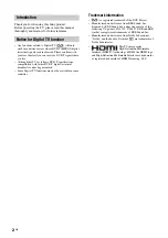 Preview for 2 page of Sony Bravia KDF-50E2010 Operating Instructions Manual