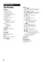 Preview for 42 page of Sony Bravia KDF-E42A12U Operating Instructions Manual