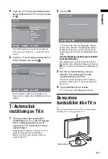 Предварительный просмотр 115 страницы Sony Bravia KDL-19L40 Series (Danish) Operating Instructions Manual