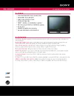 Preview for 1 page of Sony Bravia KDL-19M4000 Specification Sheet