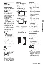 Preview for 31 page of Sony Bravia KDL-22EX32 Series Operating Instructions Manual