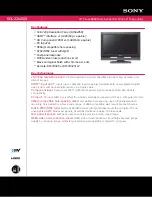 Preview for 1 page of Sony Bravia KDL-22L4000 Specifications