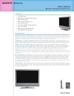 Предварительный просмотр 1 страницы Sony Bravia KDL-23S2000 Specifications