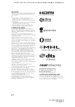 Preview for 2 page of Sony BRAVIA KDL-24W600A Operating Instructions Manual