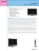 Sony BRAVIA KDL-26S2000 Specifications preview