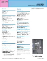 Preview for 2 page of Sony BRAVIA KDL-26S2000 Specifications