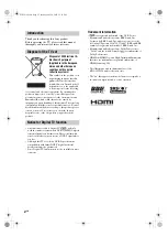 Preview for 2 page of Sony Bravia KDL-26U25 Series Operating Instructions Manual