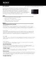 Sony Bravia KDL-32EX520 Specification Sheet preview