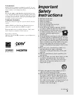 Предварительный просмотр 3 страницы Sony BRAVIA KDL-32L4000 Operating Instructions Manual