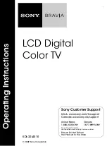 Sony BRAVIA KDL-32L4010 Operating Instructions Manual preview