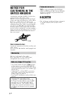 Preview for 2 page of Sony BRAVIA KDL-32L40xx Operating Instructions Manual