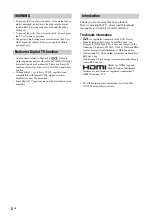 Предварительный просмотр 2 страницы Sony BRAVIA KDL-32V2000 Operating Instructions Manual