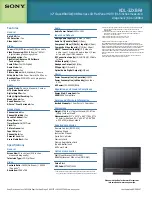 Preview for 2 page of Sony BRAVIA KDL-32XBR4 Specifications