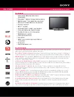 Preview for 1 page of Sony BRAVIA KDL-37M3000 Specifications