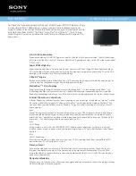 Preview for 1 page of Sony BRAVIA KDL-40EX620 Specification Sheet