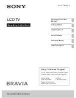 Sony BRAVIA KDL-40EX640 Operating Instructions Manual предпросмотр