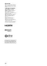 Preview for 2 page of Sony BRAVIA KDL-40V5500 Operating Instructions Manual