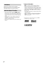 Предварительный просмотр 2 страницы Sony Bravia KDL-40W2000 Operating Instructions Manual