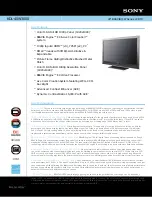 Sony Bravia KDL-40W3000 Specifications предпросмотр