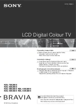 Preview for 1 page of Sony Bravia KDL-40X3000 Operating Instructions Manual