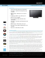 Preview for 1 page of Sony BRAVIA KDL-40XBR5 Specifications