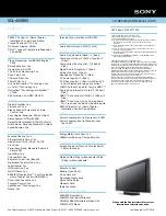 Preview for 2 page of Sony BRAVIA KDL-40XBR5 Specifications