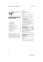 Предварительный просмотр 2 страницы Sony Bravia  KDL-43WG6 Series Reference Manual