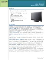 Sony Bravia KDL-46W3000 Specifications preview