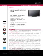 Sony BRAVIA KDL-46XBR Specifications preview