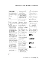 Preview for 2 page of Sony Bravia KDL-50W700B Operating Instructions Manual