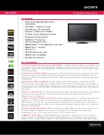 Sony Bravia KDL-52VE5 Specifications preview