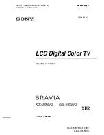 Sony BRAVIA KDL-52XBR2 Operating Instructions Manual предпросмотр