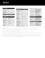 Preview for 4 page of Sony Bravia KDL-55NX720 Specifications