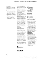 Preview for 2 page of Sony BRAVIA KDL-60EX720 Operating Instructions Manual