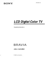 Предварительный просмотр 1 страницы Sony Bravia KDL-V32XBR2 Operating Instructions Manual