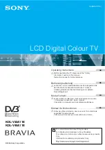 Sony BRAVIA KDL-V40A11E Operating Instructions Manual preview