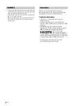 Preview for 2 page of Sony Bravia KLV-S19A10E Operating Instructions Manual