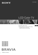 Sony Bravia KLV-S26A10 Operating Instructions Manual preview