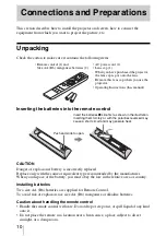 Preview for 10 page of Sony BRAVIA VPL-HW15 Operating Instructions Manual