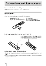 Preview for 10 page of Sony BRAVIA VPL-VW70 Operating Instructions Manual