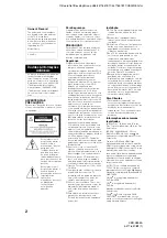 Preview for 2 page of Sony BRAVIA XBR-55X855A Operating Instructions Manual