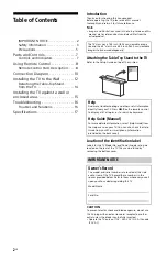 Предварительный просмотр 2 страницы Sony Bravia XBR-65Z9F Reference Manual